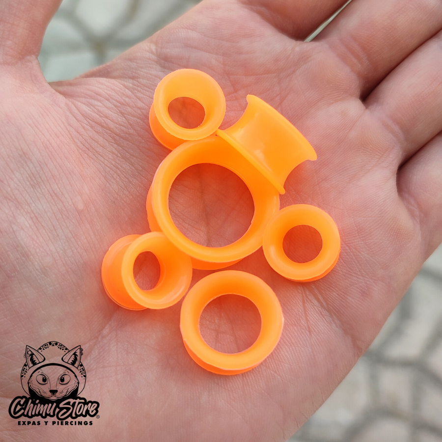 Expansiones Silicona Blanda - Modelo ZSJ Color Naranja (6mm a 20mm)