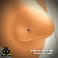 REP Nostril Colita Titanio ASTM F-136 - Bezel Set Zirconia (0,8mm;7x5mm) (20G)