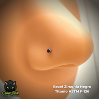 Nostril Screw Titanio ASTM F-136 - Bezel Set Zirconia (0,8mm;7x5mm) (20G)