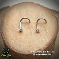 REP Nostril Colita Titanio ASTM F-136 - Prong Set Zirconia (0,8mm;7x5mm) (20G)
