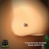 REP Nostril Colita Titanio ASTM F-136 - Prong Set Zirconia (0,8mm;7x5mm) (20G)
