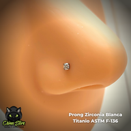 REP Nostril Colita Titanio ASTM F-136 - Prong Set Zirconia (0,8mm;7x5mm) (20G)