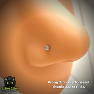 REP Nostril Colita Titanio ASTM F-136 - Prong Set Zirconia (0,8mm;7x5mm) (20G)