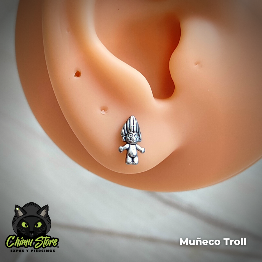 NEW Piercing Acero Inoxidable - Muñeco Troll (1,2mm;6mm) (16G)