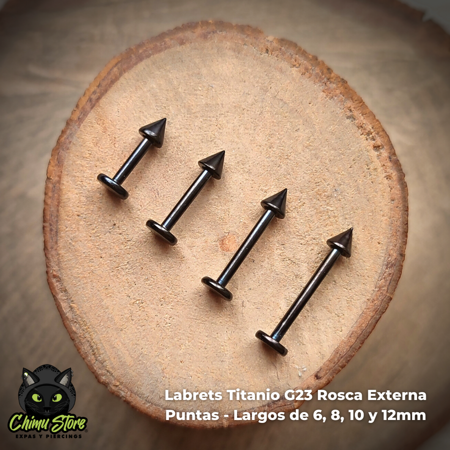 REP Labret Negro Titanio G23 - Puntas 3mm (4 Largos de Barra) (1,2mm) (16G)