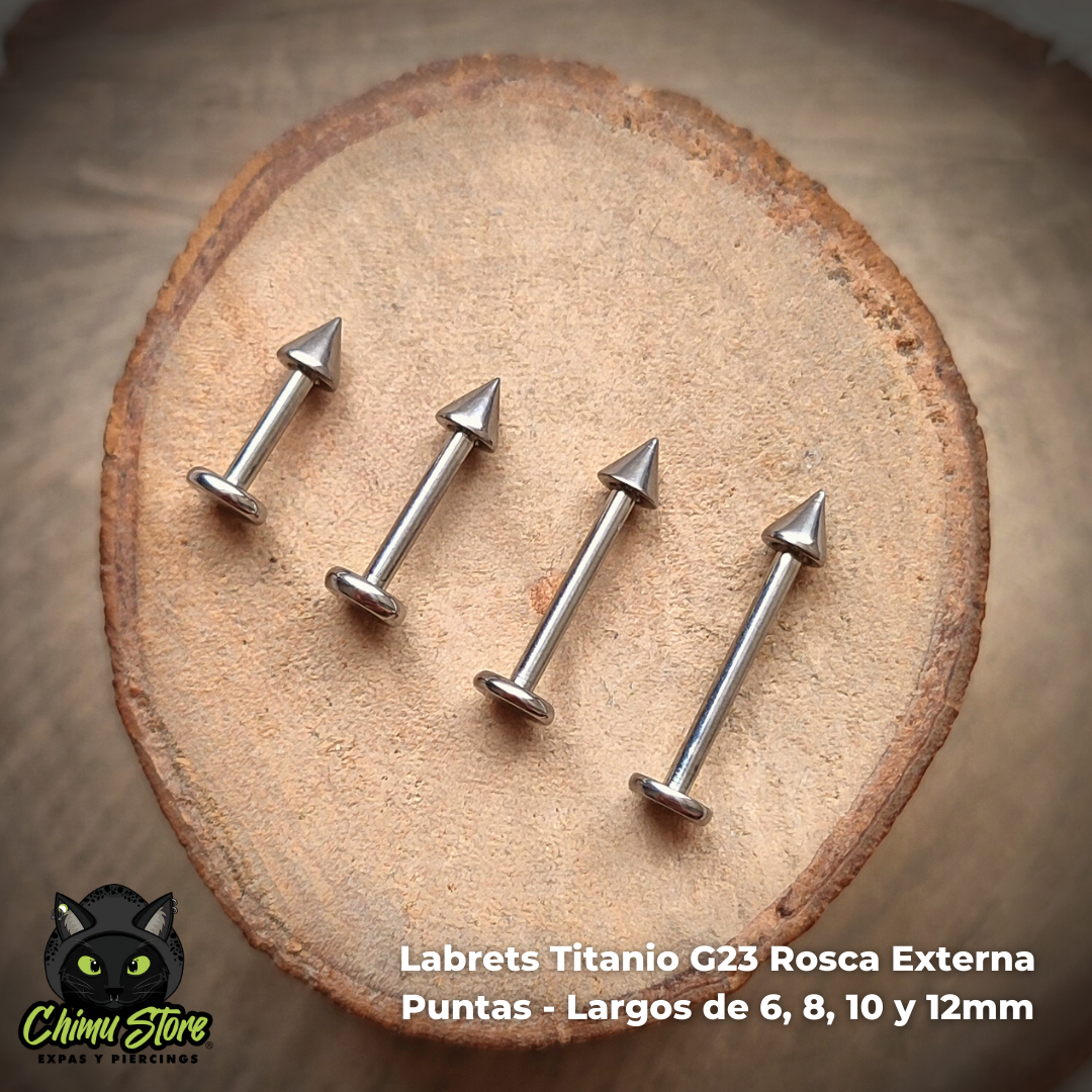 REP Labret Titanio G23 - Plateado Puntas 3mm (1,2mm) (16G)
