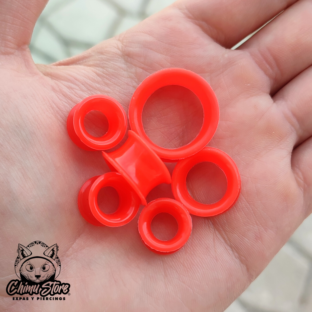 Expansiones Silicona Blanda - Modelo ZSJ Color Rojo (6mm a 20mm)