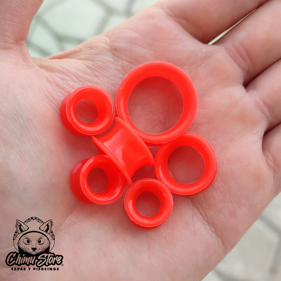 Expansiones Silicona Blanda - Modelo ZSJ Color Rojo (6mm a 20mm)