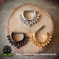 Septum Barra de Titanio G23 - Tribal Muchos Circulitos (1,2mm;16G)