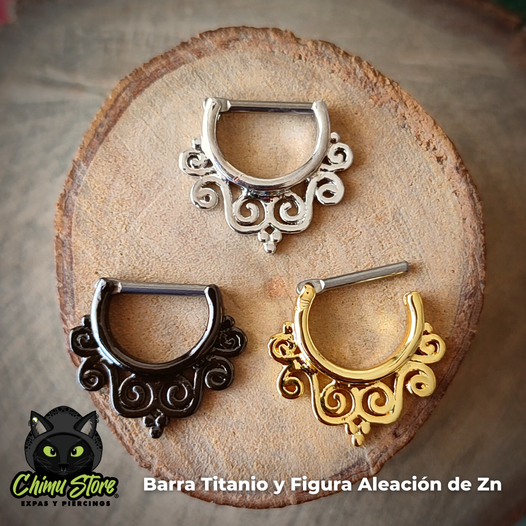 Septum Barra de Titanio G23 - Tribal 6 Onditas (1,2mm;16G)