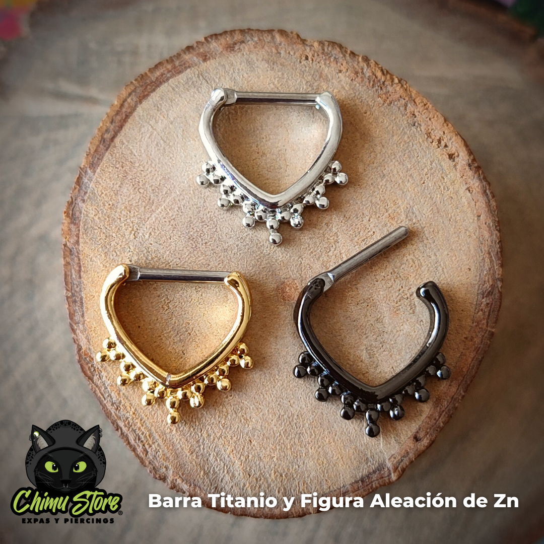 Septum Barra de Titanio G23 - Tribal En Punta (1,2mm;16G)