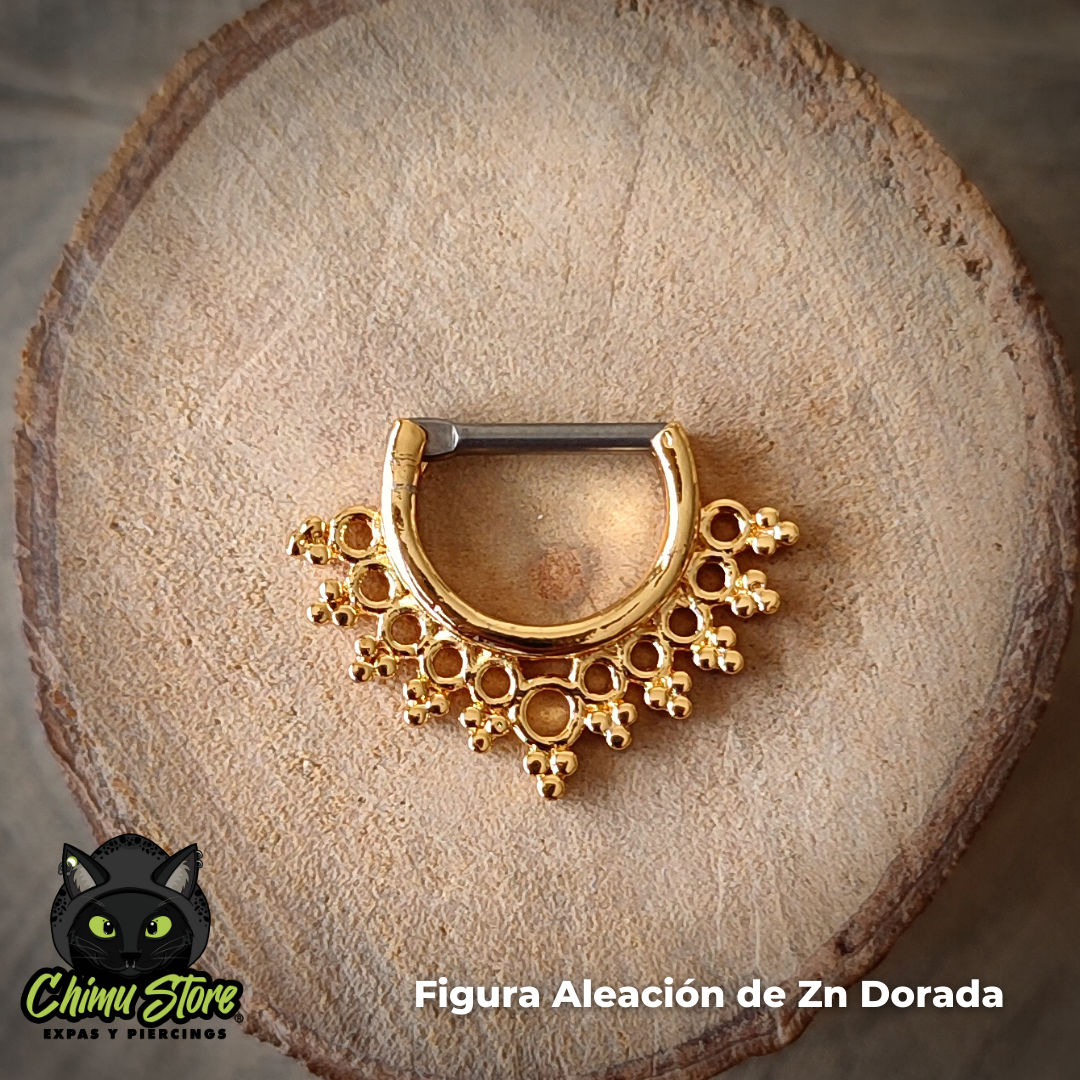 Septum Barra de Titanio G23 - Tribal Muchos Circulitos (1,2mm;16G)