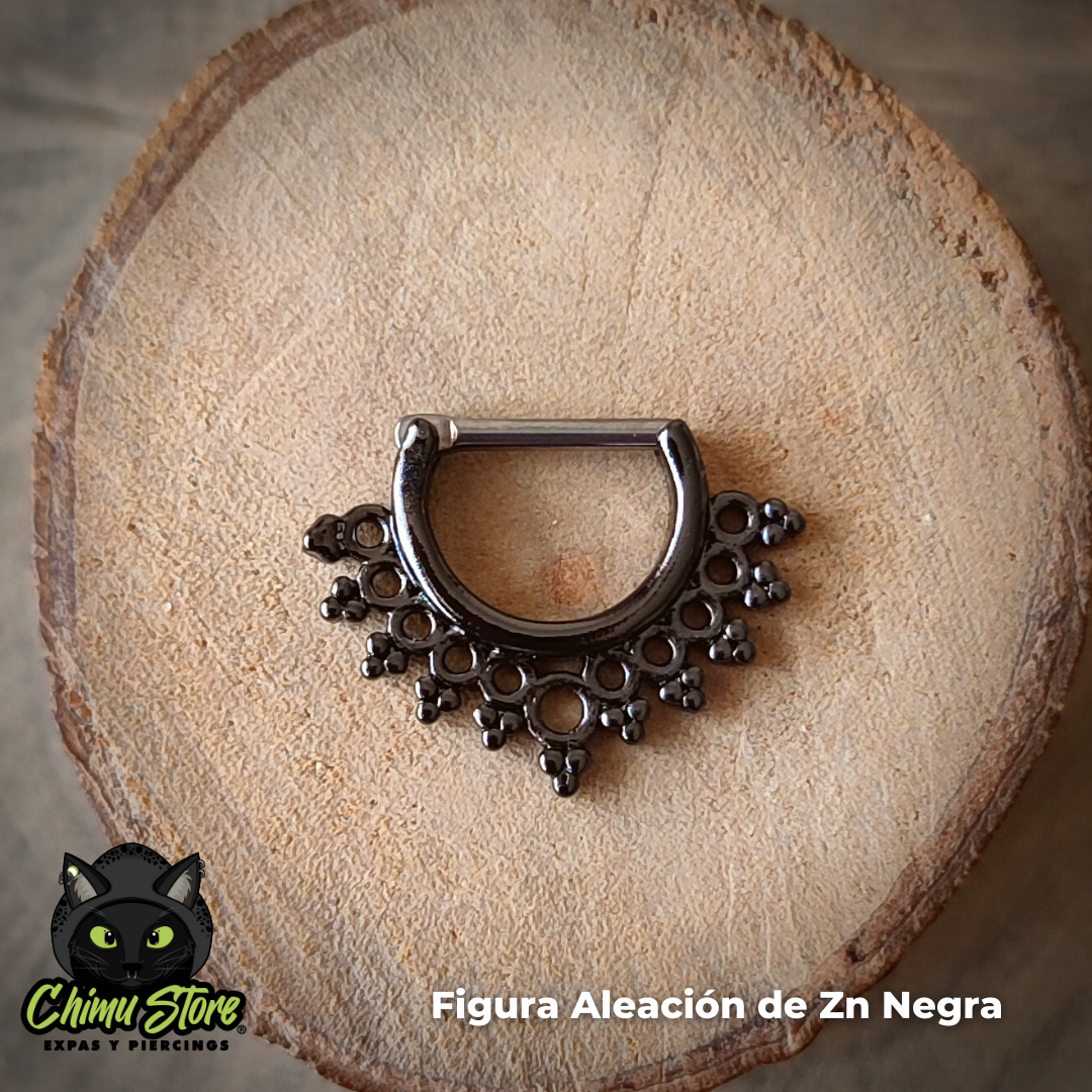 Septum Barra de Titanio G23 - Tribal Muchos Circulitos (1,2mm;16G)