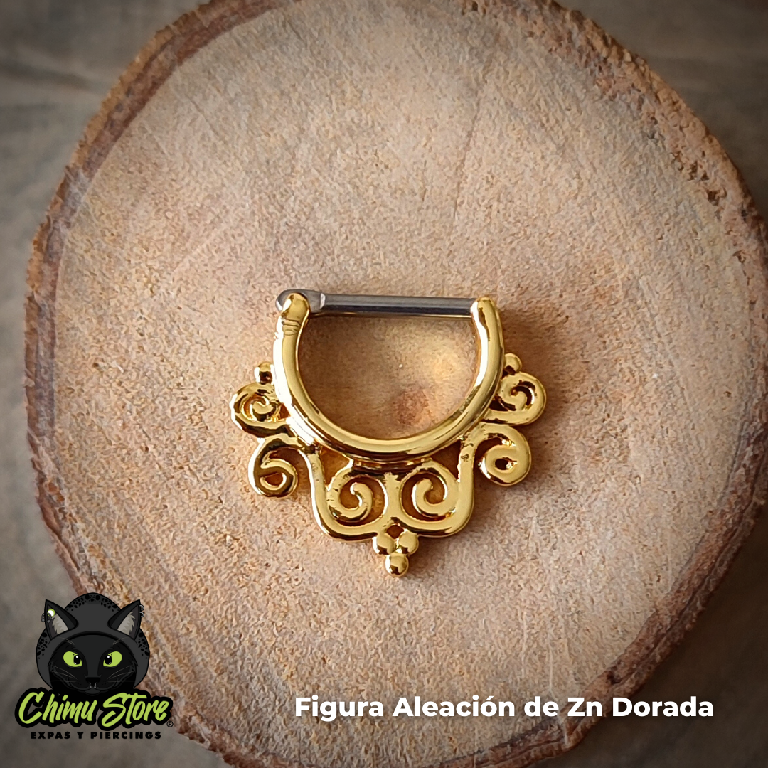Septum Barra de Titanio G23 - Tribal 6 Onditas (1,2mm;16G)