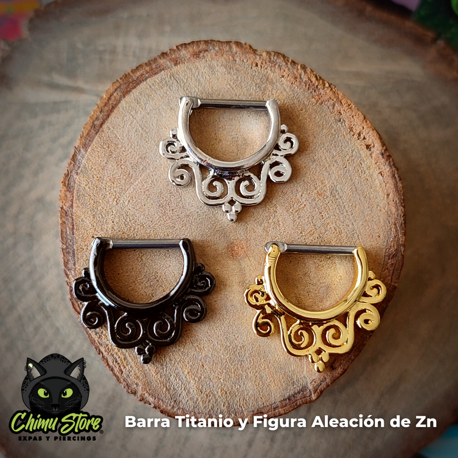 Septum Barra de Titanio G23 - Tribal 6 Onditas (1,2mm;16G)