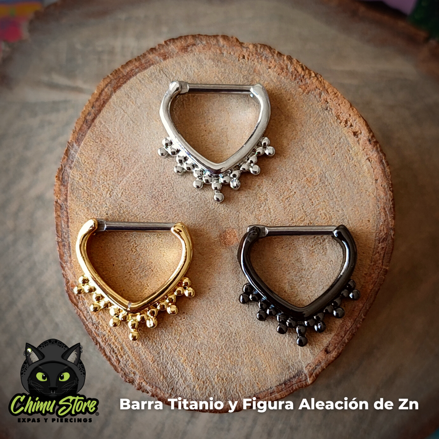 Septum Barra de Titanio G23 - Tribal En Punta (1,2mm;16G)