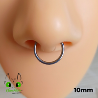 NEW Argolla Clicker Titanio ASTM F-136 - Plateada Zirconias Laterales (1,2mm) (16G)