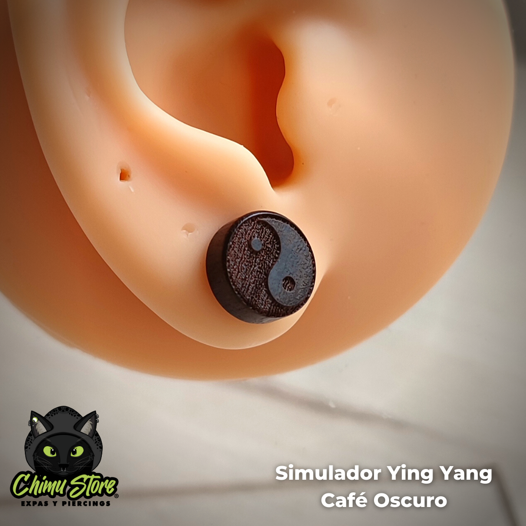 Simulador Acero Inoxidable - Madera 10mm Ying-Yang (1,2mm;6mm) (16G)