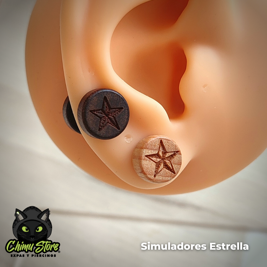 Simulador Acero Inoxidable - Madera 10mm Estrella (1,2mm;6mm) (16G)