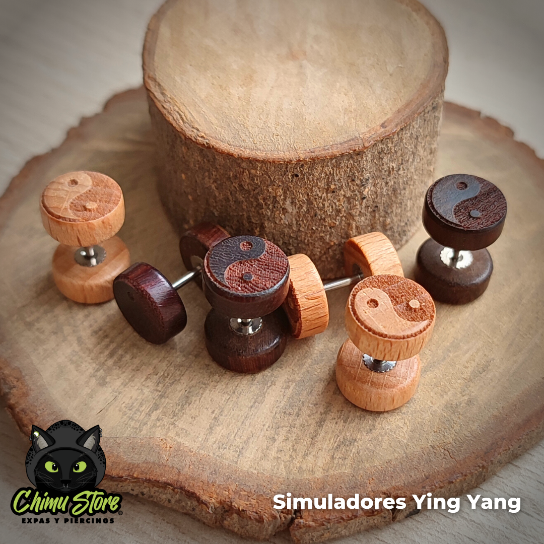 Simulador Acero Inoxidable - Madera 10mm Ying-Yang (1,2mm;6mm) (16G)