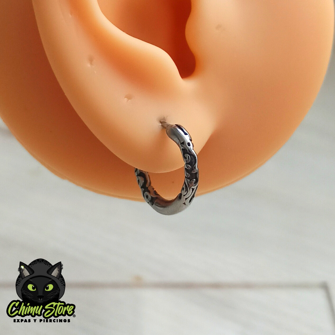 Piercing Lobulo Acero Inoxidable - Tribales en Arco (1mm;11mm)